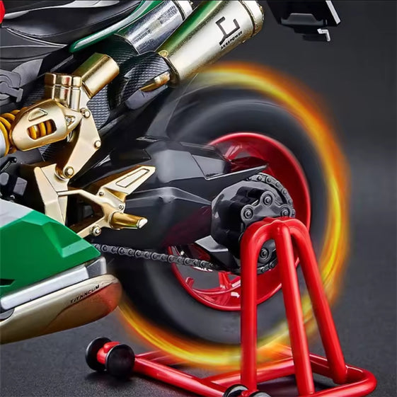 Key Start 1:9 1199 Panigale Alloy Racing Motorcycle Model Diecast Track Sports Motorcycle Model Sound Light With Spray Kids Toys