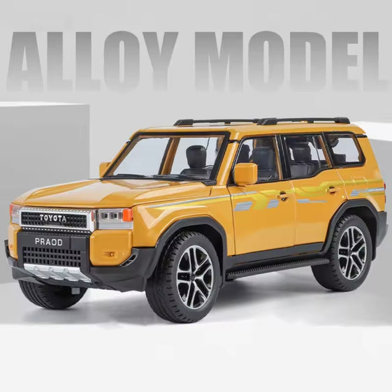 1:24 Prado LC250 LC80 Alloy Model Toy Diecast Metal Miniature Car Doors Opened Sound Light Pull Back Vehice