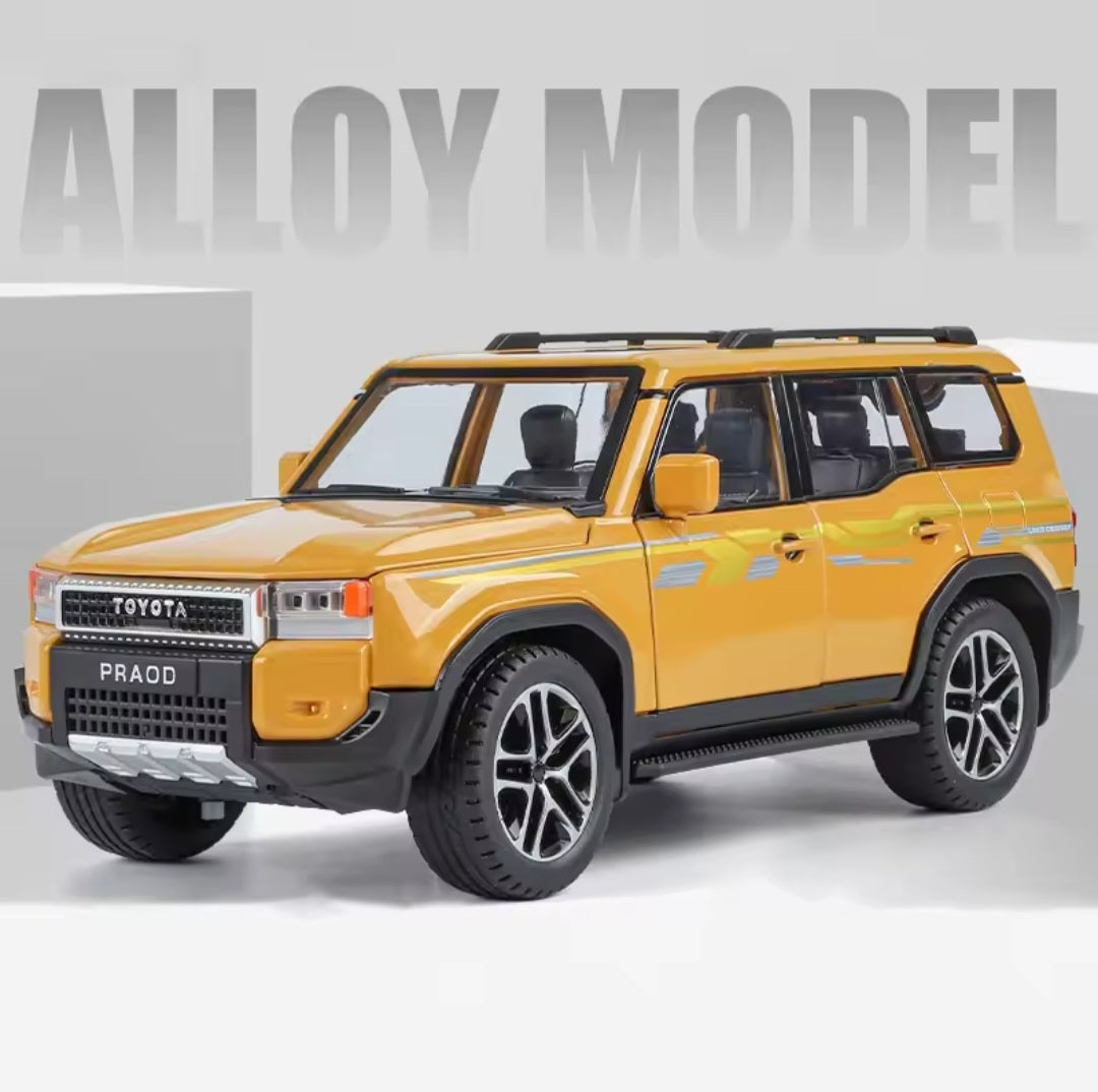 1:24 Prado LC250 LC80 Alloy Model Toy Diecast Metal Miniature Car Doors Opened Sound Light Pull Back Vehice