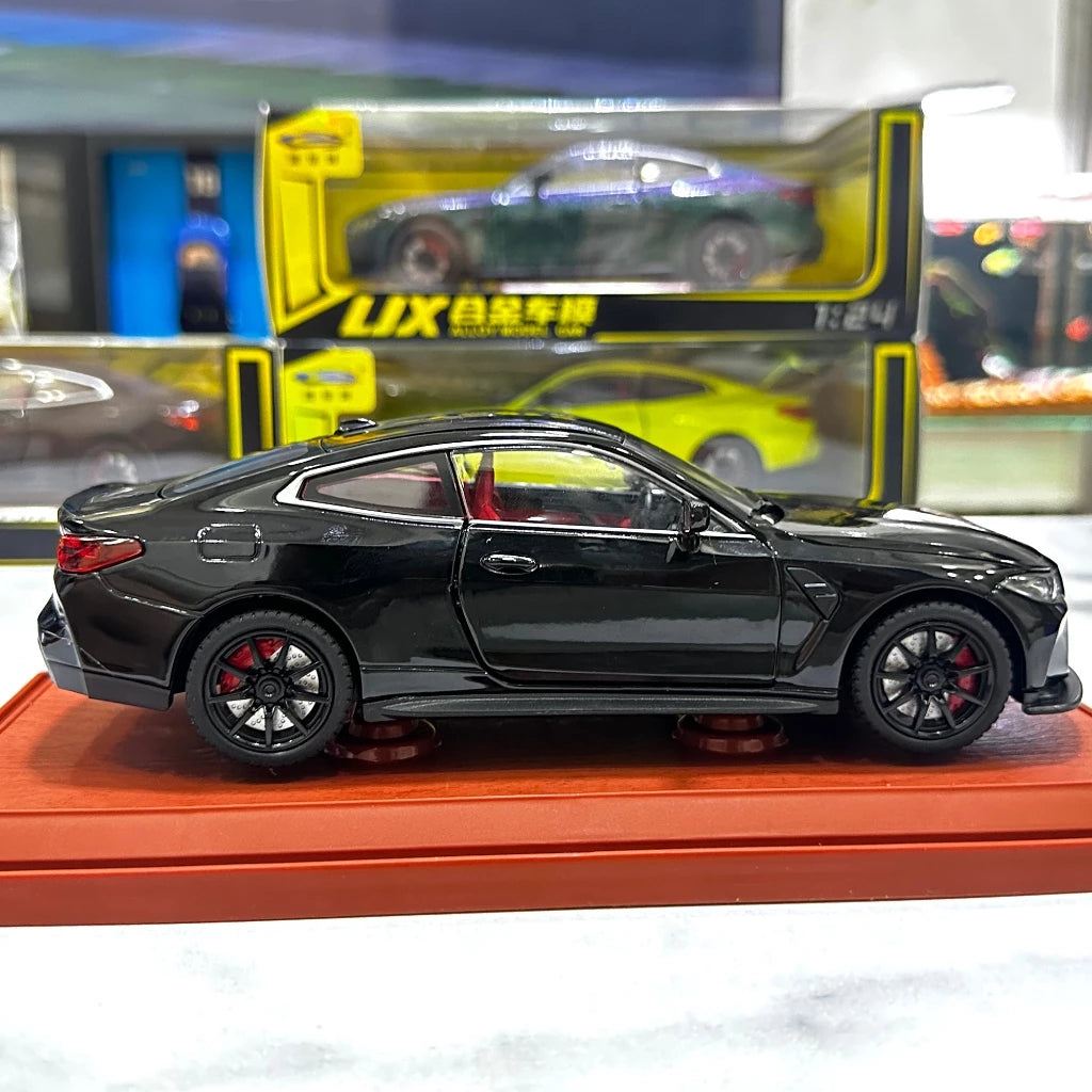1:24 BMW M4 IM Alloy Miniature Car Diecast Metal Scale Car Model Sound & Light Simulation Collection Children Toy Vehicle Gift