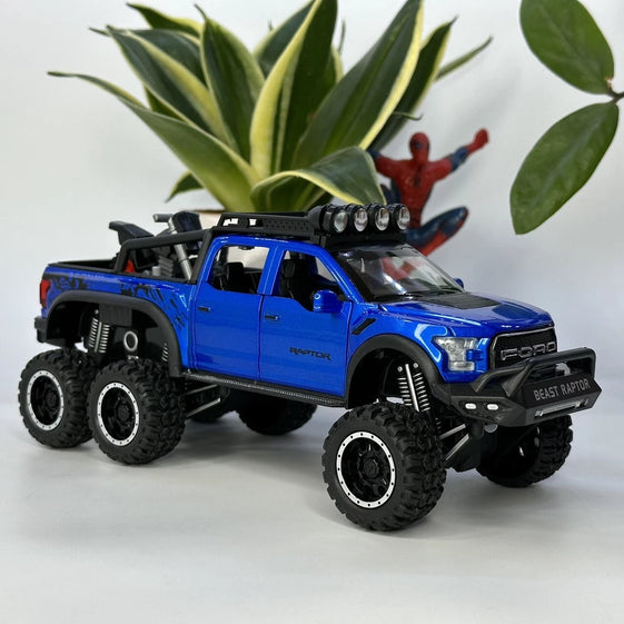 1:28 FORD F150 RAPTOR diecast alloy model car light and sound pull back
