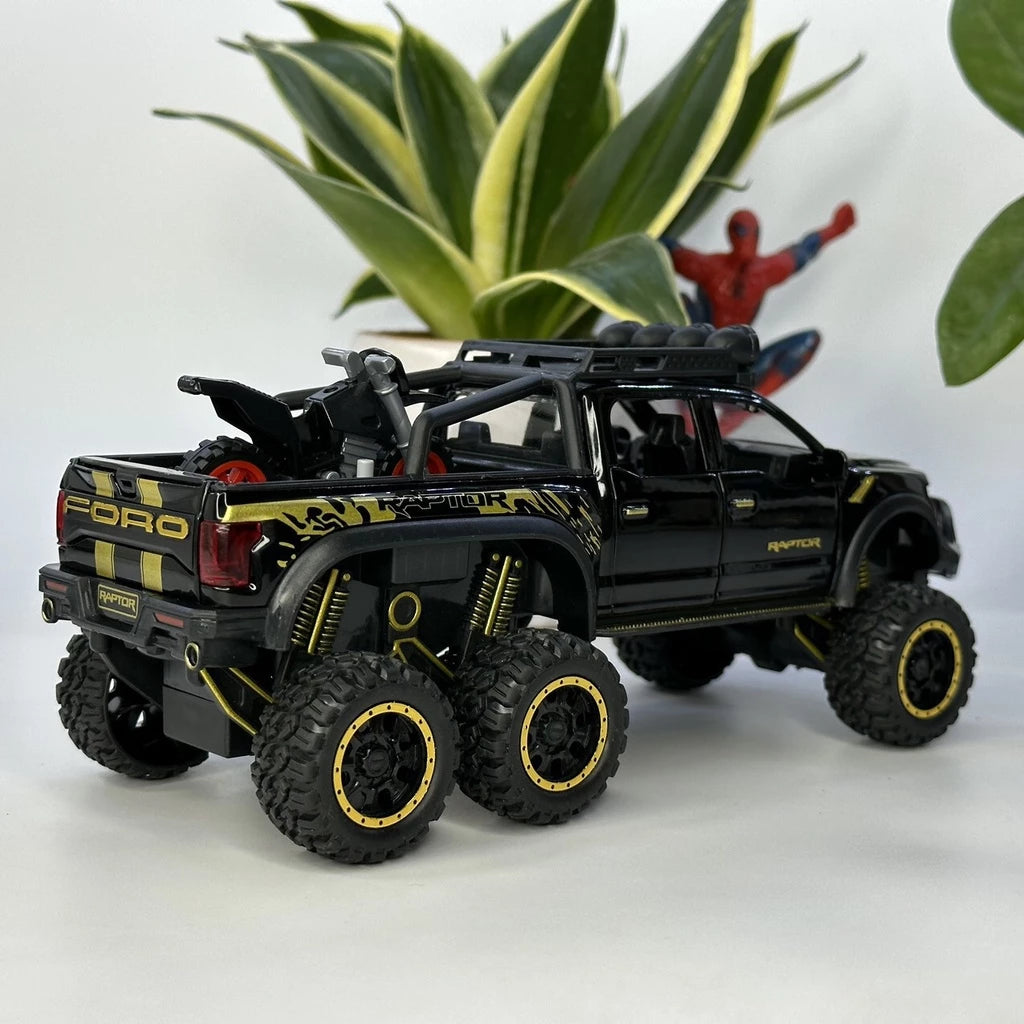1:28 FORD F150 RAPTOR diecast alloy model car light and sound pull back
