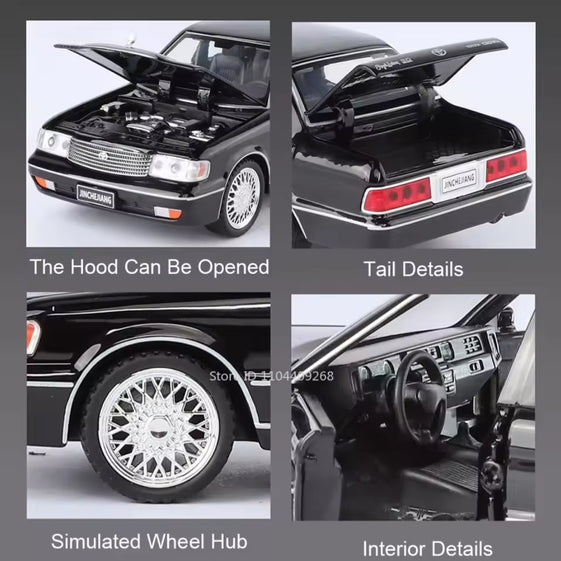 1:32 Toyota Crown Royal classic alloy sedan model car ornament collection, doors and engine hood, trunk can be opened, children's toy car gift