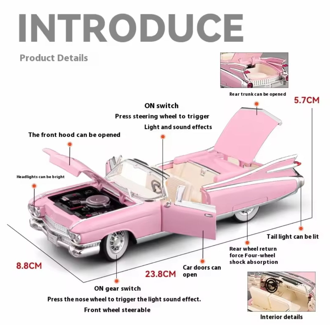 1/24 Cadillac Eldorado Biarritz 1959 Series 62 Luxury Classic Alloy Diecast Model Bookshelf Collection Ornaments Gift