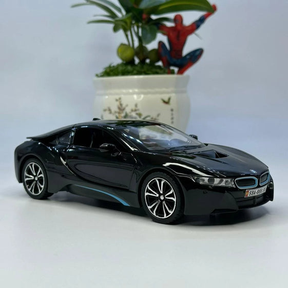 1:24 BMW I8 diecast alloy model car light and sound door Openable