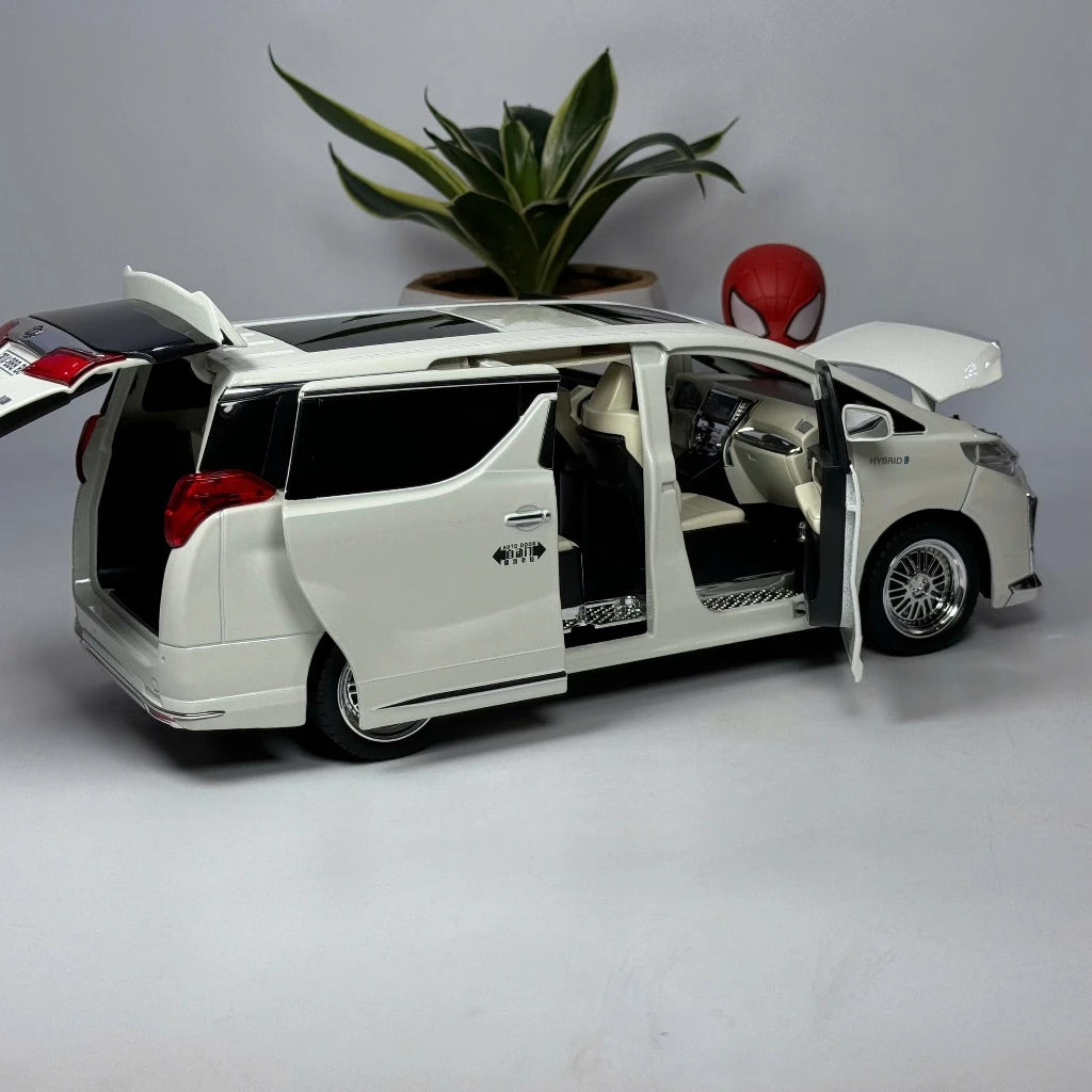 1:18 scale Diecast Toyota Alphard model Alloy car with automatic sliding rear door