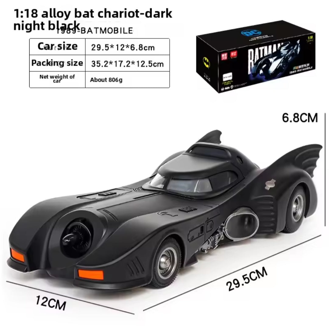 1:18 1989 Batmobile Classic Emotional Chariot Series Alloy Diecast Metal Model Car Sound And Light