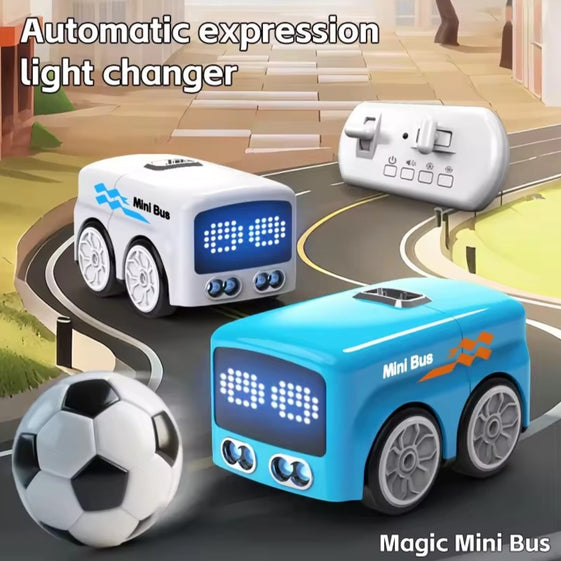 Magic RC Mini Bus Intelligent Remote Control Gesture Sensing Induction Follow Cartoon Car Smart Animation Vehicle Toys