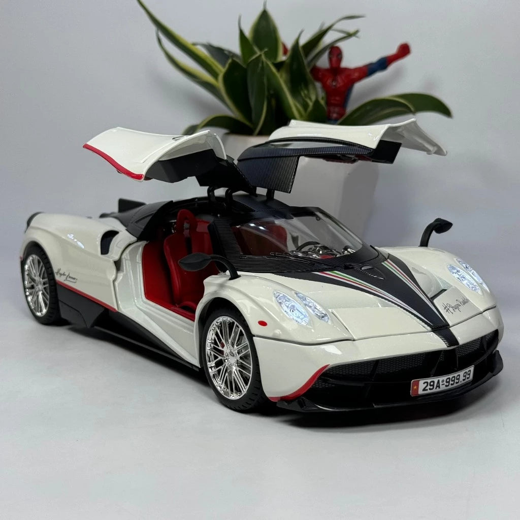 1:18 Pagani Huayra Dinastia Racing Car Model Toy Sound & Light Shock Absorption Metal Diecast Vehicles Collection Boy Toys Gifts