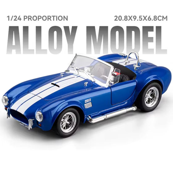 1:24 NEW Ford Shelby Cobra 427 Alloy Scale Car Model Diecast Metal Sound＆Light Children Toy Car Vehicles Gifts