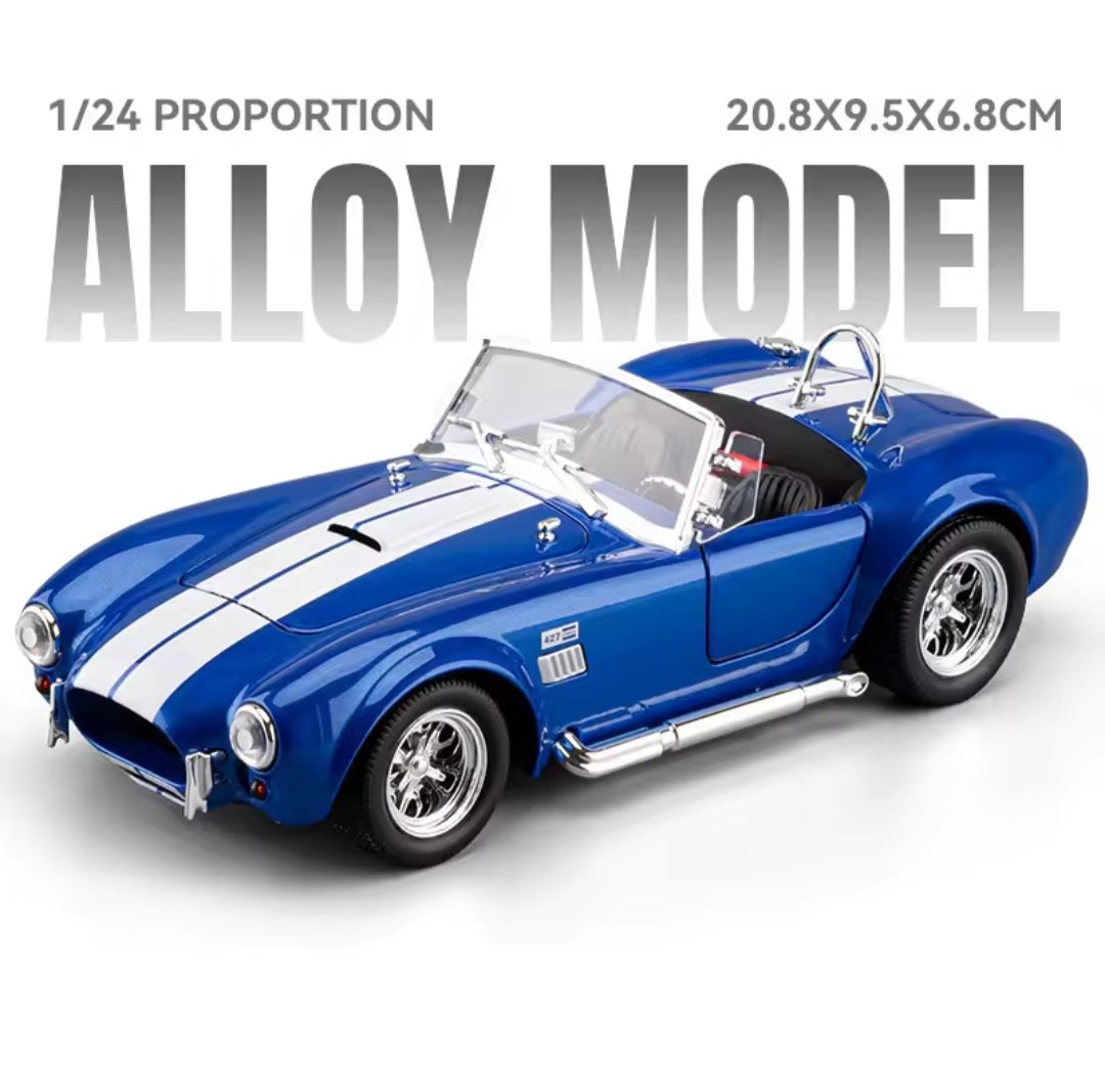 1:24 NEW Ford Shelby Cobra 427 Alloy Scale Car Model Diecast Metal Sound＆Light Children Toy Car Vehicles Gifts