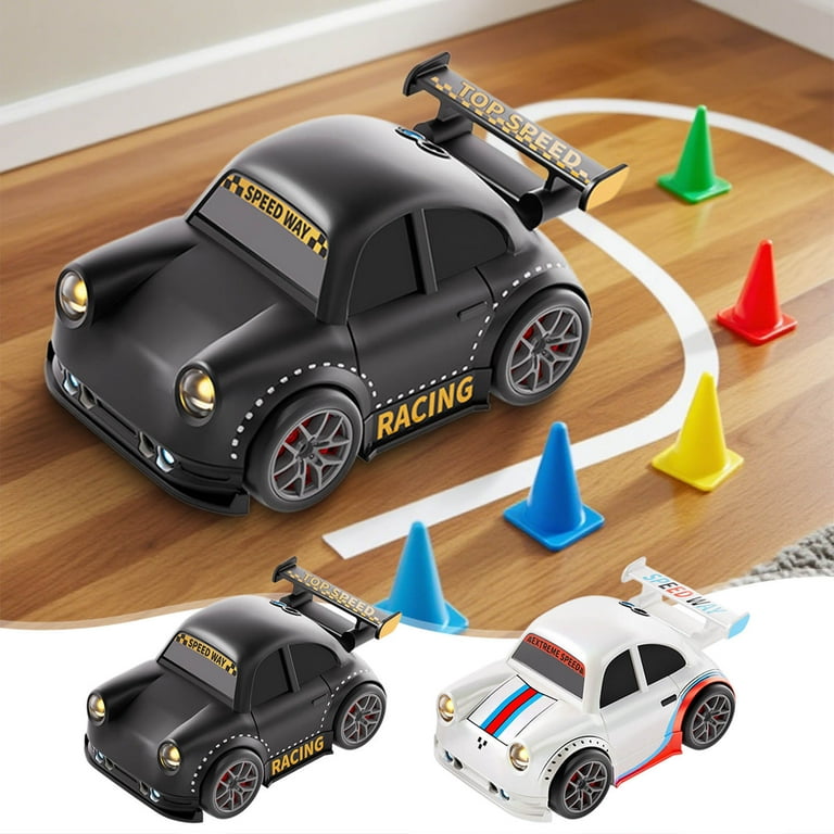 2.4G RC Drift Car Rechargeable Remote Control Stunt Vehicle with Lights & Sounds, Rotating Drift Racing Toy for Kids Indoor Gift