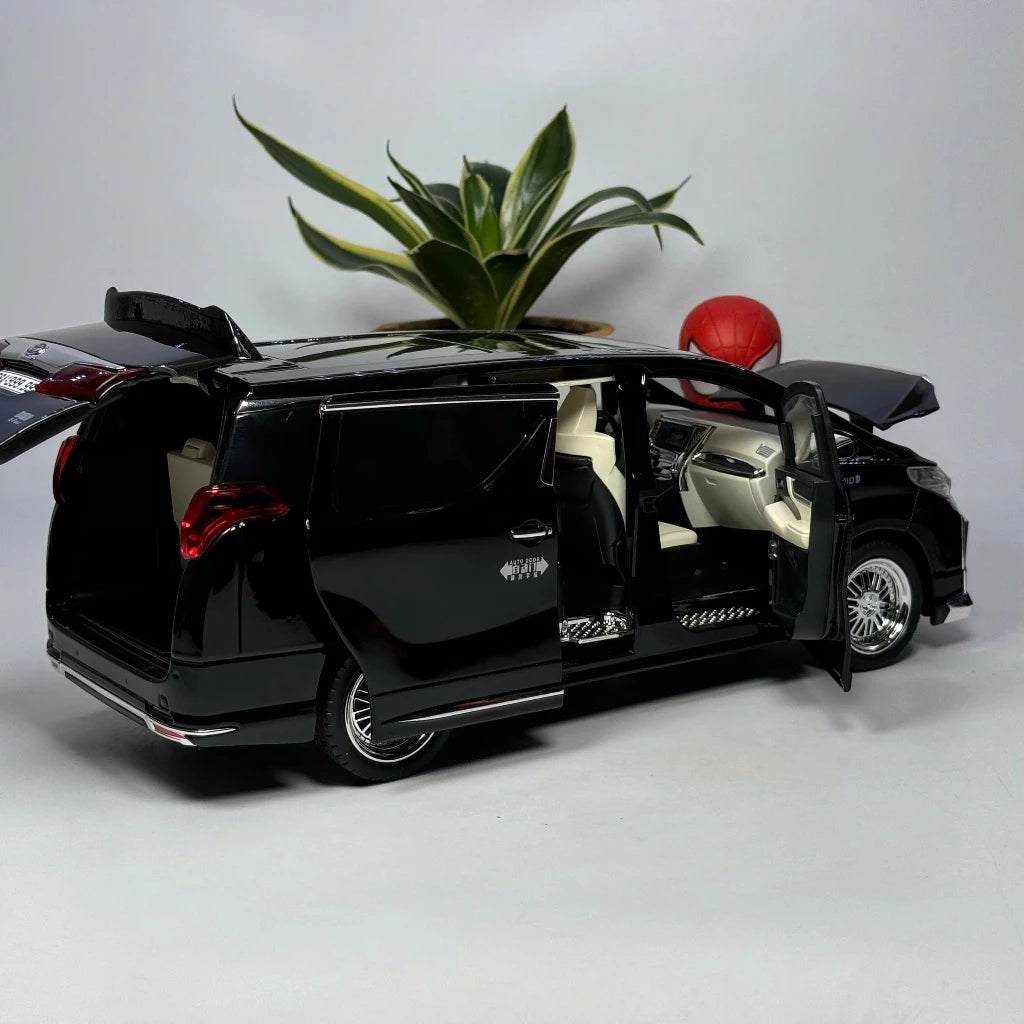 1:18 scale Diecast Toyota Alphard model Alloy car with automatic sliding rear door