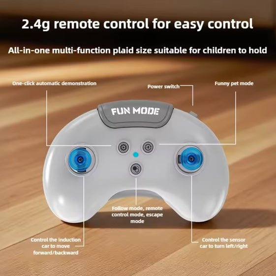 2.4G RC Drift Car Rechargeable Remote Control Stunt Vehicle with Lights & Sounds, Rotating Drift Racing Toy for Kids Indoor Gift