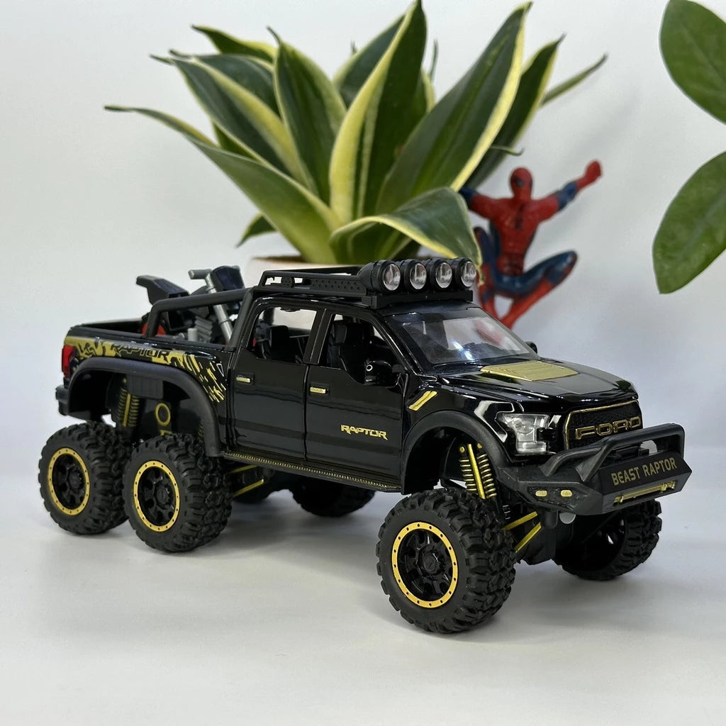 1:28 FORD F150 RAPTOR diecast alloy model car light and sound pull back