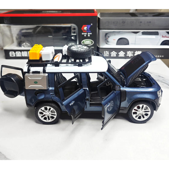 1:24 Land Rover Defender With Tools Alloy Diecasts & Toy Vehicles Toy Car Model Sound and light Collection