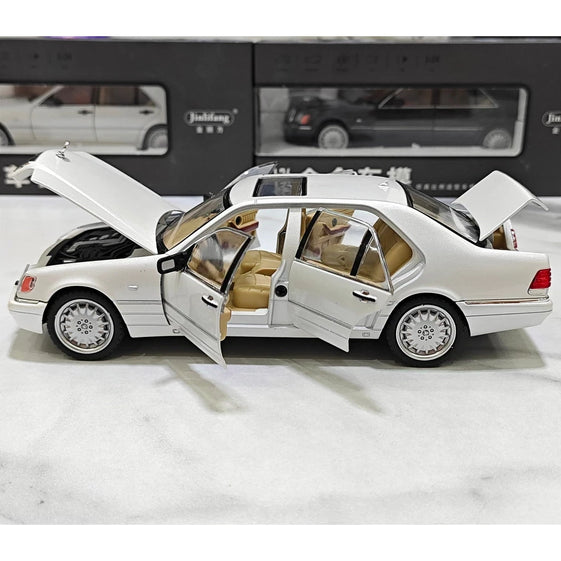 Diecast 1/24 Benzs Vintage W140 320SEL Alloy Car Model Simulation Toy Vehicle Sound Light