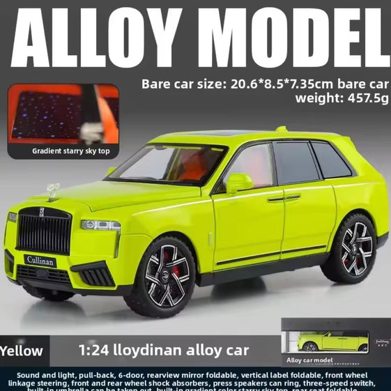 1:24 Rolls Royce Cullinan alloy fashionable sedan model car ornament steering shock