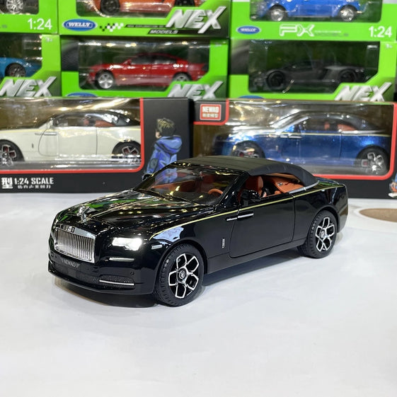 1:24 rolls royce dawn diecast alloy model car with light and sound