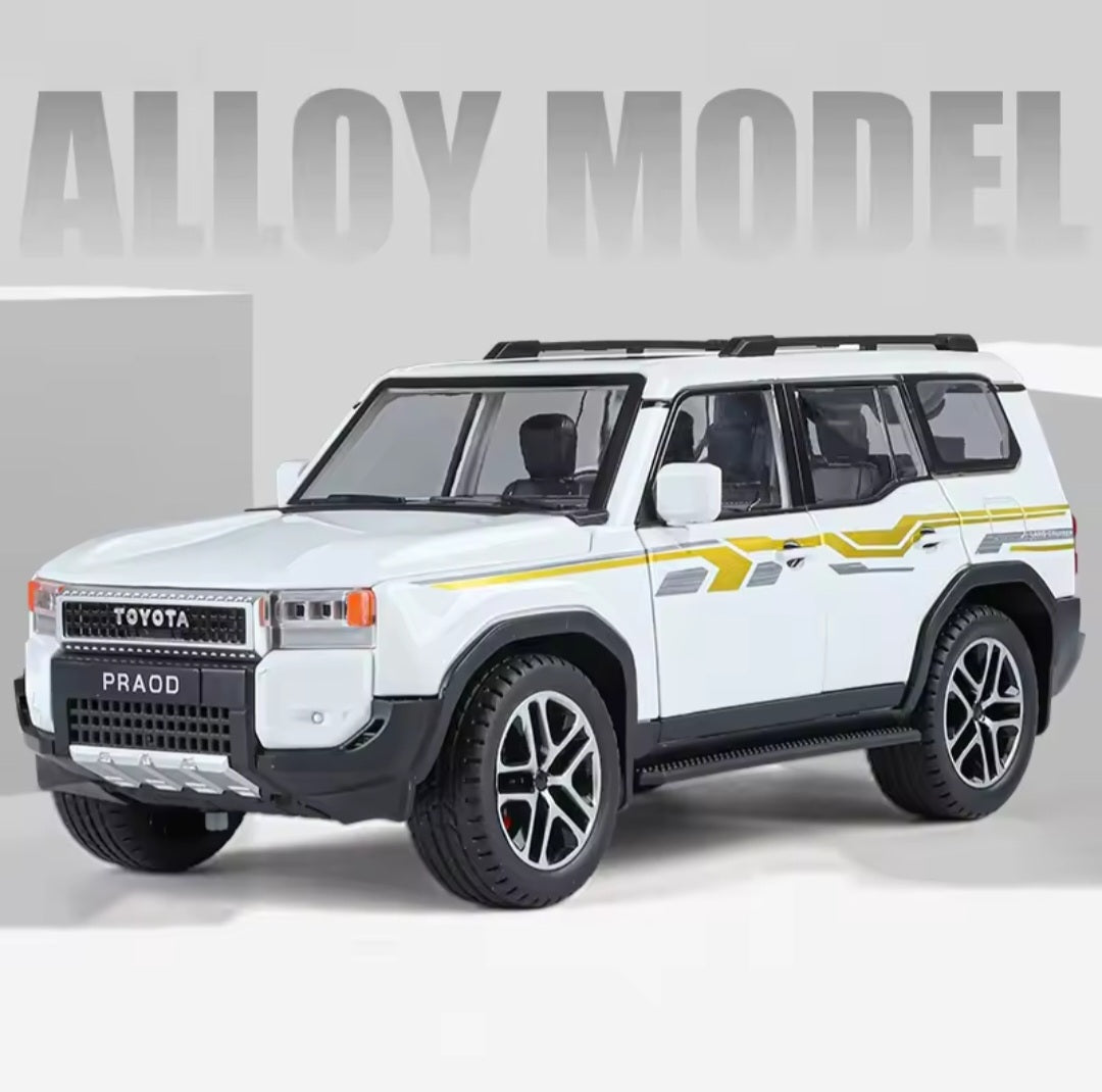 1:24 Prado LC250 LC80 Alloy Model Toy Diecast Metal Miniature Car Doors Opened Sound Light Pull Back Vehice