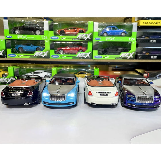 1:24 rolls royce dawn diecast alloy model car with light and sound