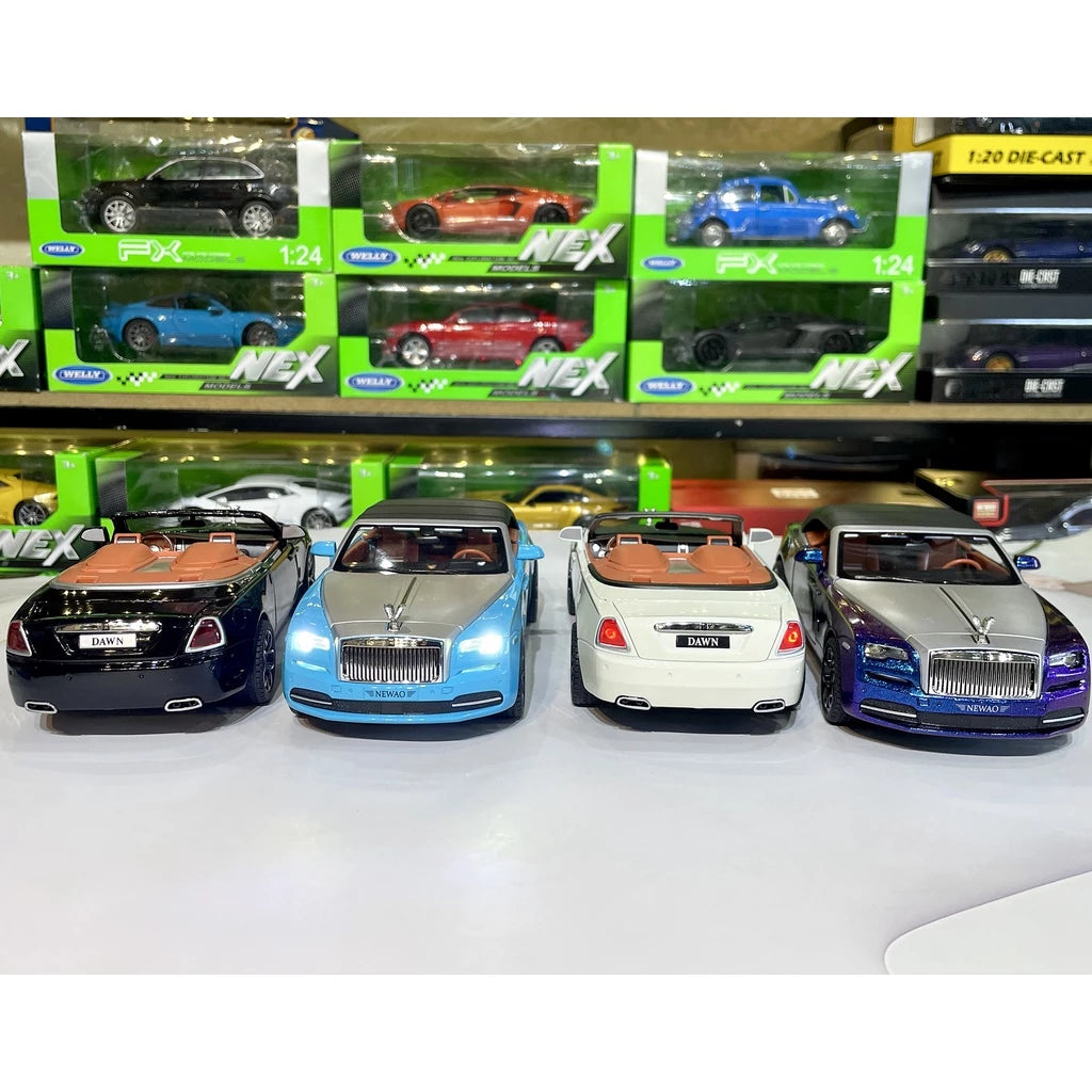 1:24 rolls royce dawn diecast alloy model car with light and sound