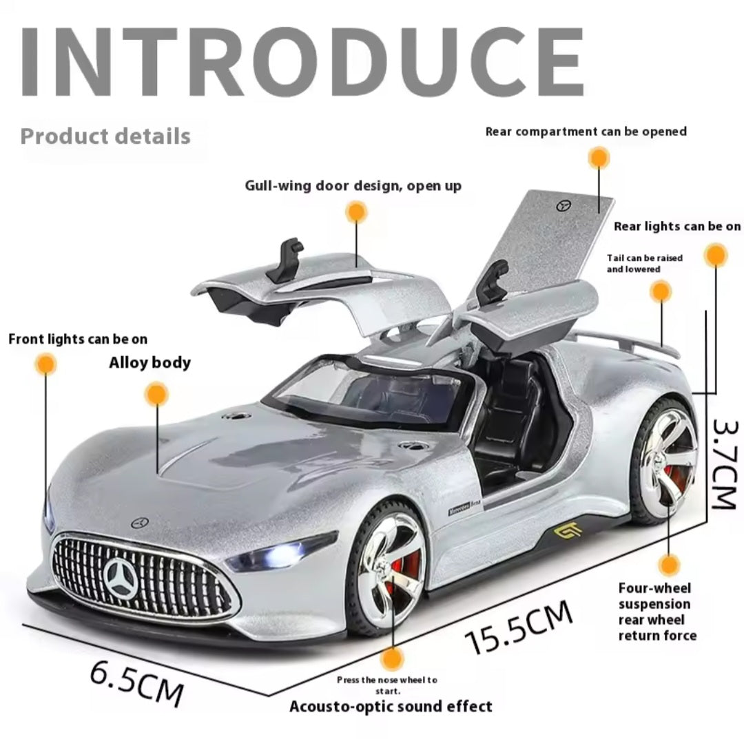 1:32 Mercedes Benz AMG Vision GT Supercar Alloy Metal Diecast Car Model Sound & Light Simulation Collectibles Gift 