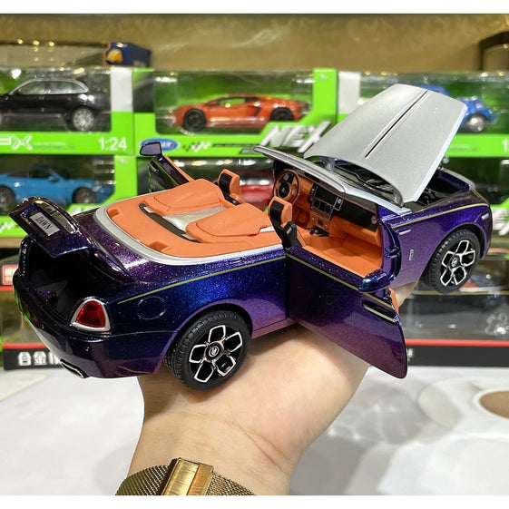 1:24 rolls royce dawn diecast alloy model car with light and sound