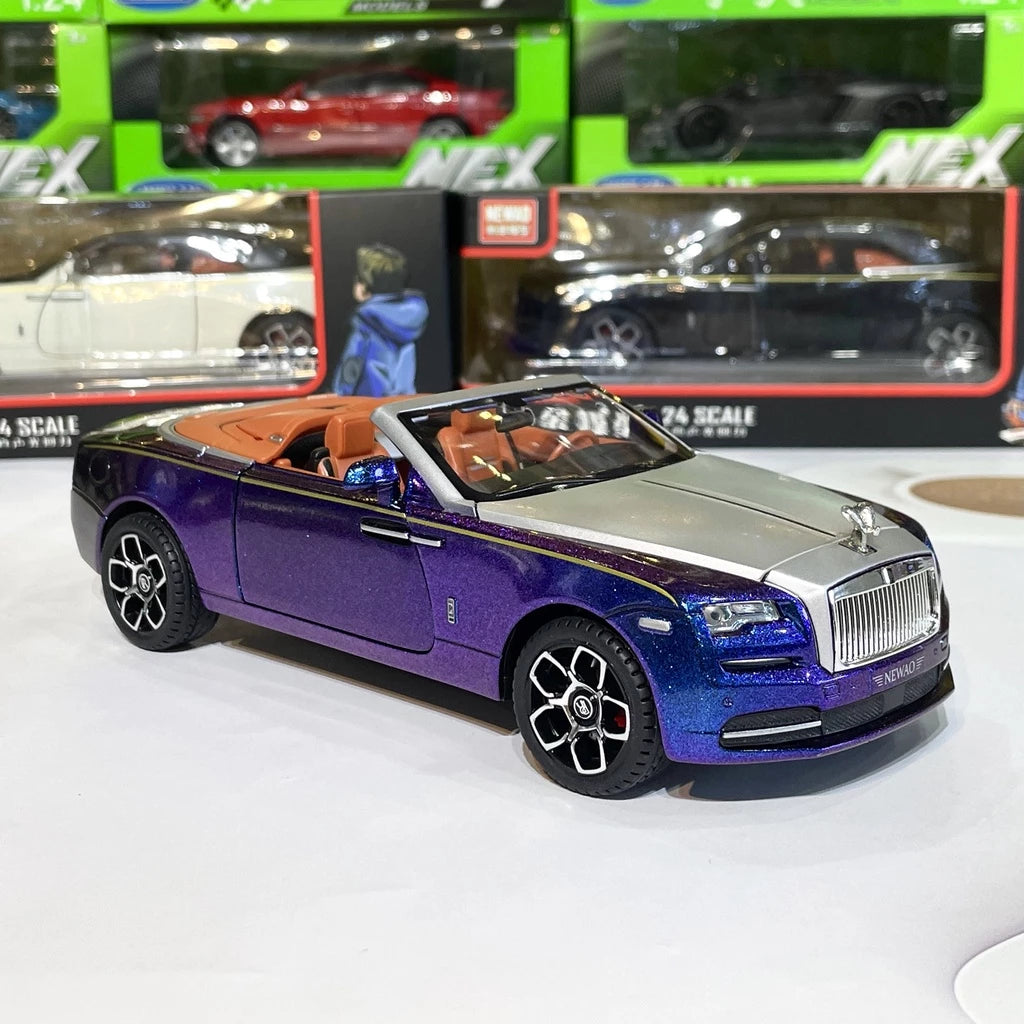 1:24 rolls royce dawn diecast alloy model car with light and sound