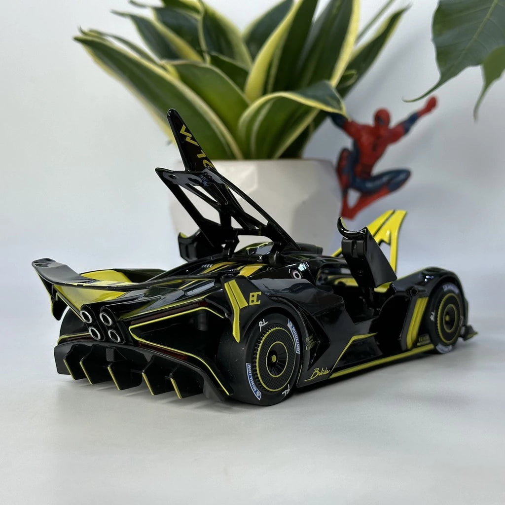 1:24 𝐁𝐮𝐠𝐚𝐭𝐭𝐢 𝐁𝐨𝐥𝐢𝐝𝐞 diecast alloy model car light and sound