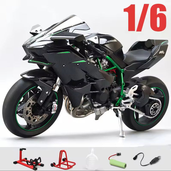 Die Cast Motorcycle 1:6 Scale for Kawasaki H2R Motorcycles Alloy Racing Motorcycle Model Power Toy Motorcycles Collection Kawasaki
