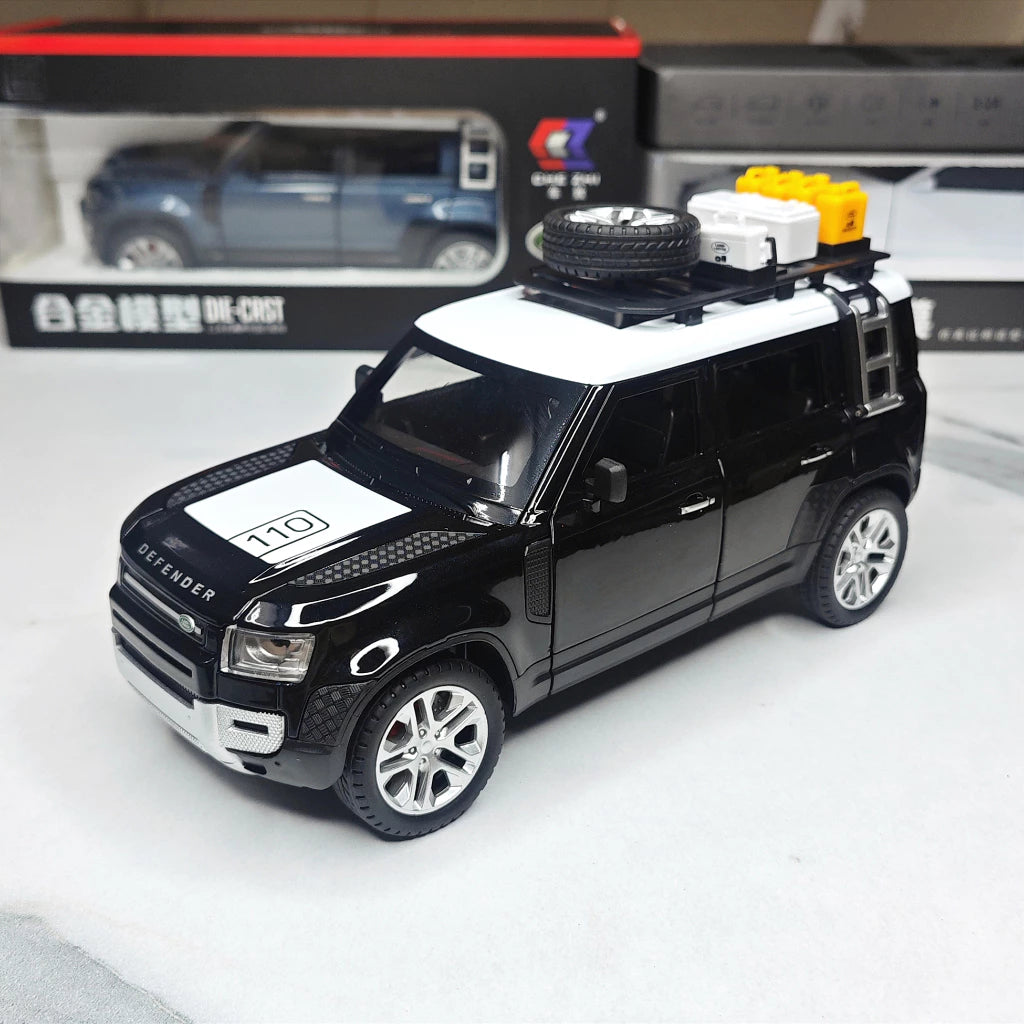 1:24 Land Rover Defender With Tools Alloy Diecasts & Toy Vehicles Toy Car Model Sound and light Collection