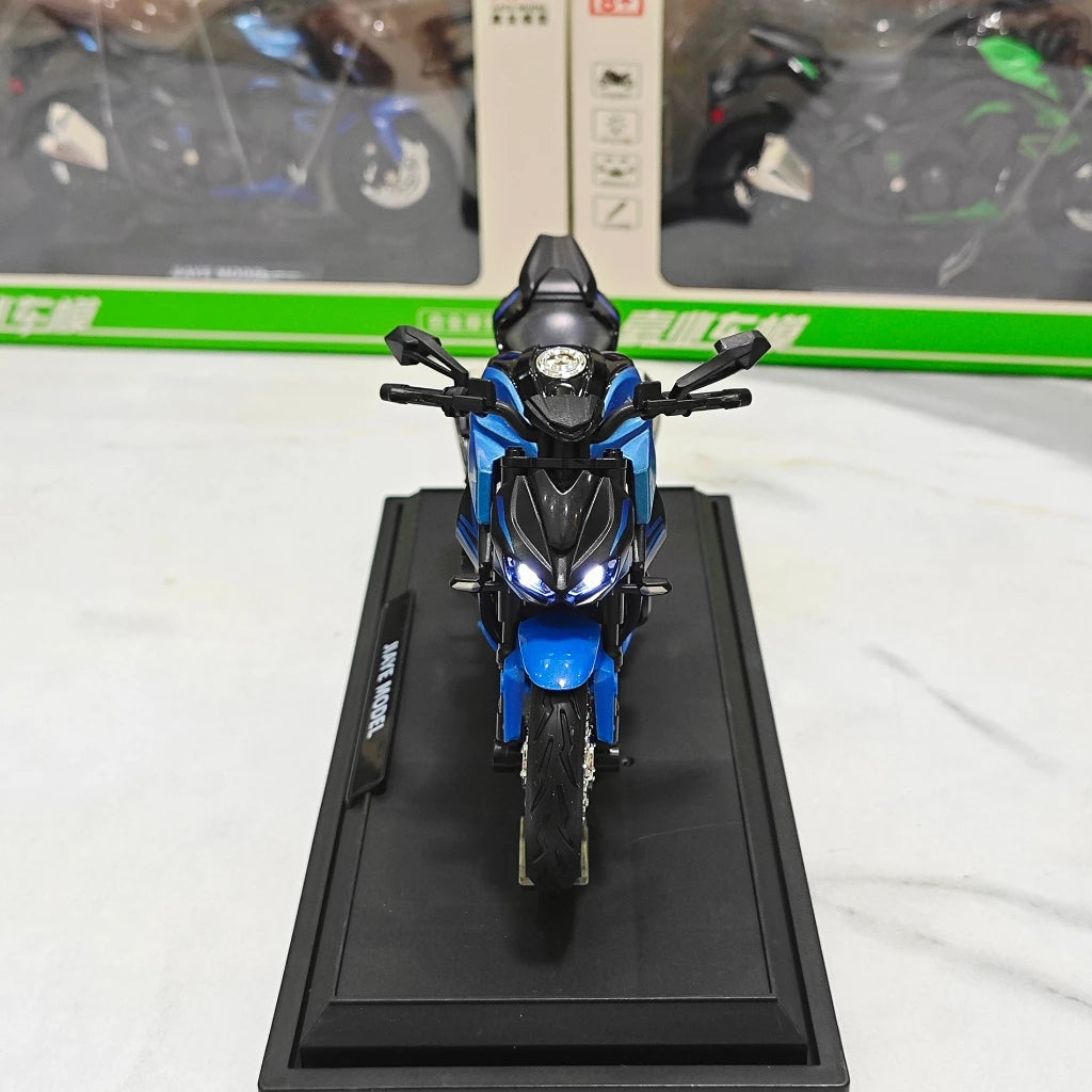 Kawasaki Z1000 model 1:12 scale large displacement model car with base and lights and sound