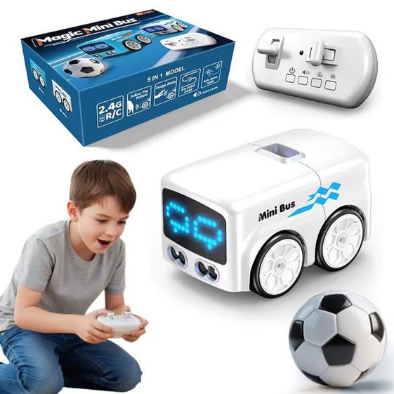 Magic RC Mini Bus Intelligent Remote Control Gesture Sensing Induction Follow Cartoon Car Smart Animation Vehicle Toys