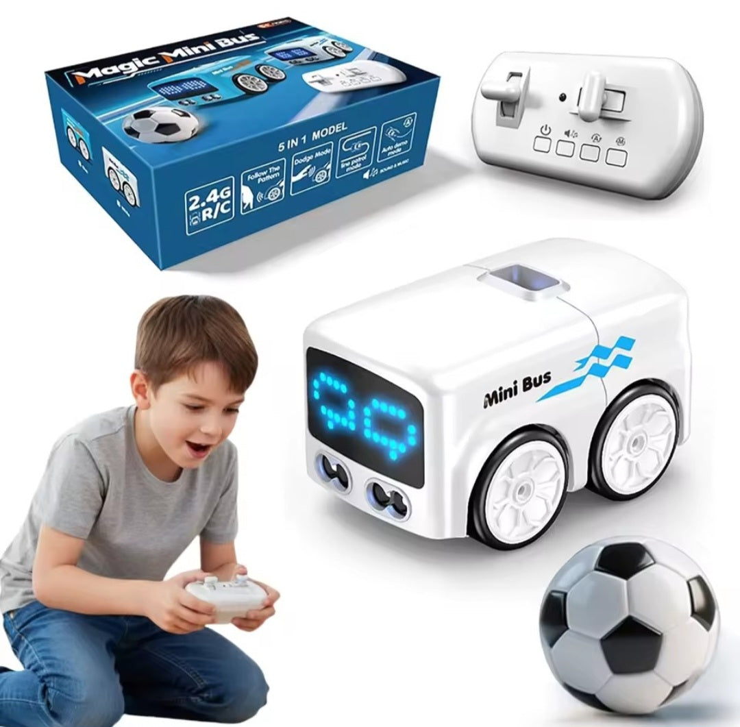 Magic RC Mini Bus Intelligent Remote Control Gesture Sensing Induction Follow Cartoon Car Smart Animation Vehicle Toys