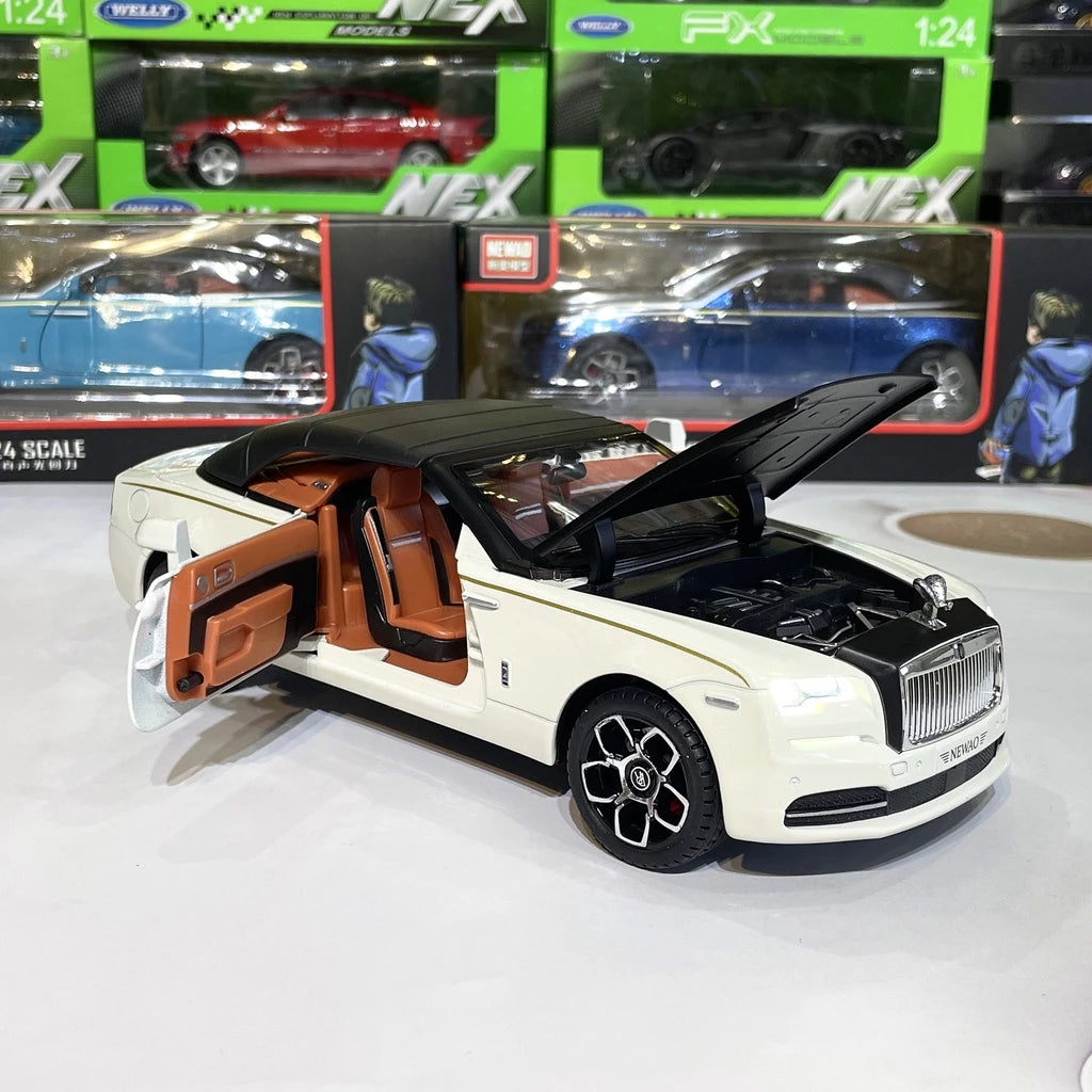 1:24 rolls royce dawn diecast alloy model car with light and sound