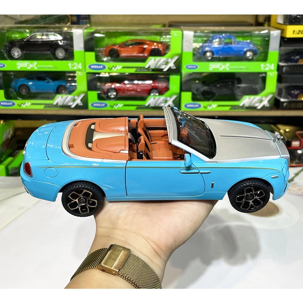 1:24 rolls royce dawn diecast alloy model car with light and sound