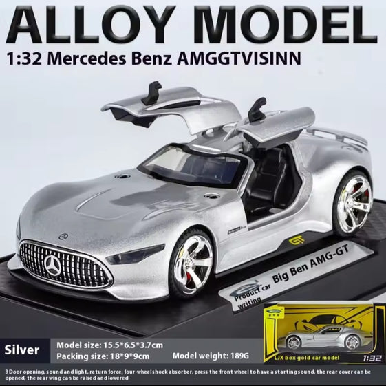 1:32 Mercedes Benz AMG Vision GT Supercar Alloy Metal Diecast Car Model Sound & Light Simulation Collectibles Gift 