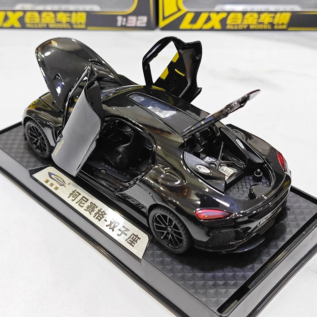 1:32 Gemera GT Super Sports Car Alloy Diecast Model Sound & Light Pull Back Toy Collection Of Hobby Decorative