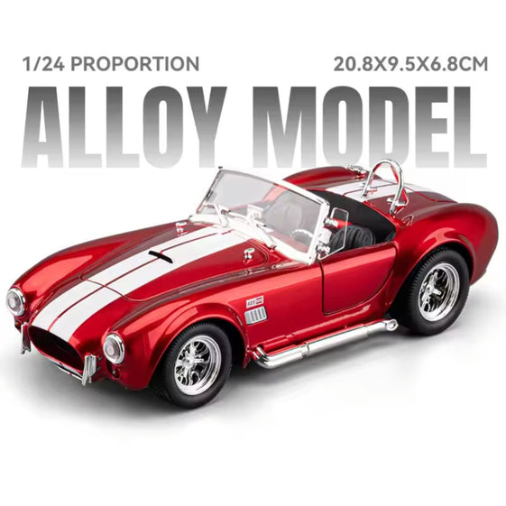 1:24 NEW Ford Shelby Cobra 427 Alloy Scale Car Model Diecast Metal Sound＆Light Children Toy Car Vehicles Gifts