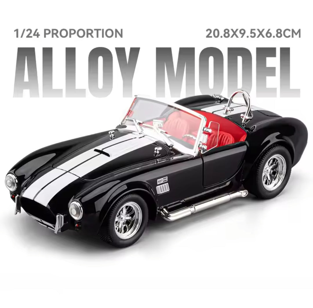 1:24 NEW Ford Shelby Cobra 427 Alloy Scale Car Model Diecast Metal Sound＆Light Children Toy Car Vehicles Gifts