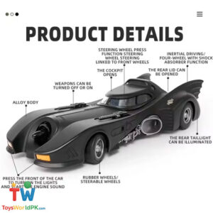 1:18 1989 Batmobile Classic Diecast Car Alloy Model