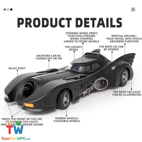 1:18 1989 Batmobile Classic Diecast Car Alloy Model