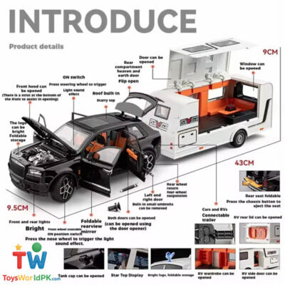 120 Cullinan SUV Diecast Alloy Trailer RV Car Model