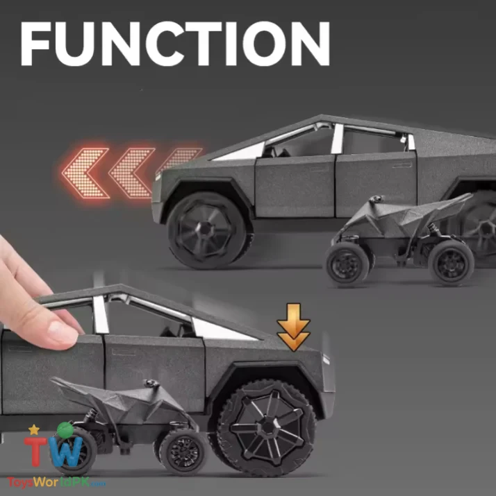 1/32 Pickup Truck Trailer RV Model Kit,Suitable for Tesla Cyber truck, Camping RVs,and Off-Road Vehicles, Metal Alloy Die Cast,with Truck Simulation Sound and Light - Image 7