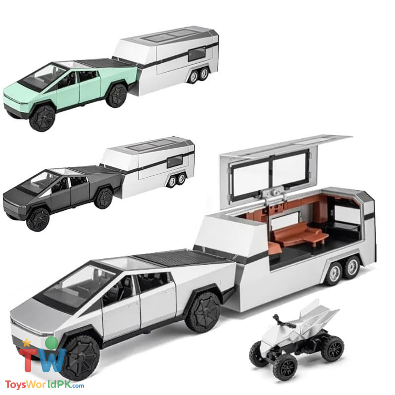 1/32 Pickup Truck Trailer RV Model Kit,Suitable for Tesla Cyber truck, Camping RVs,and Off-Road Vehicles, Metal Alloy Die Cast,with Truck Simulation Sound and Light - Image 10
