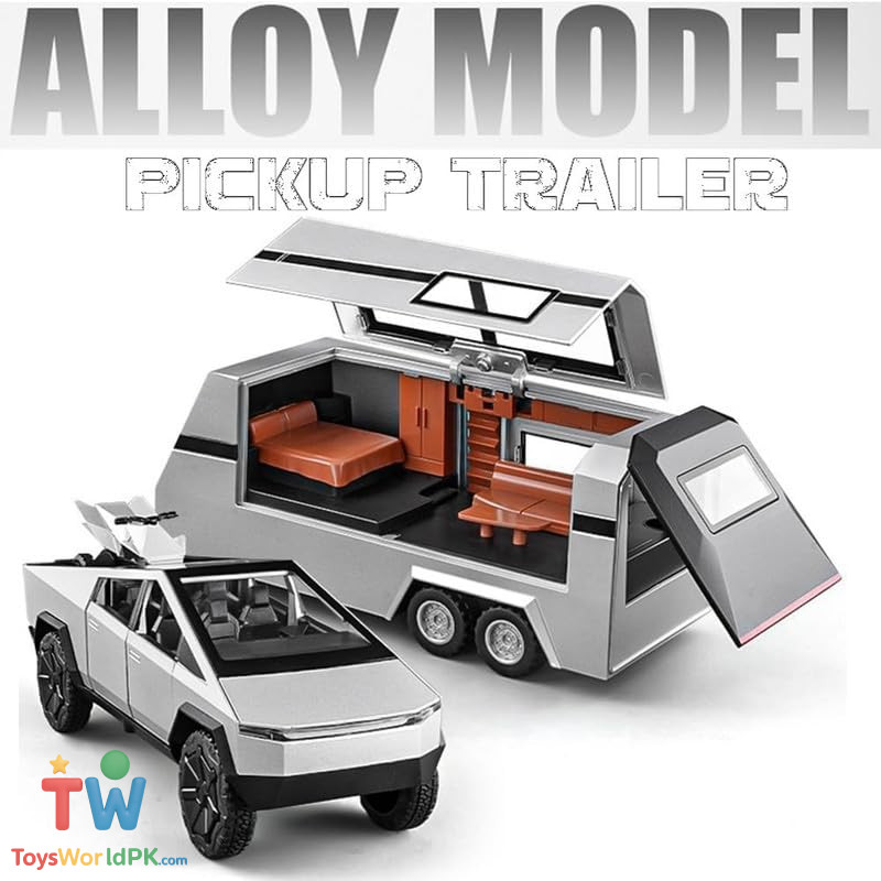 1/32 Pickup Truck Trailer RV Model Kit,Suitable for Tesla Cyber truck, Camping RVs,and Off-Road Vehicles, Metal Alloy Die Cast,with Truck Simulation Sound and Light - Image 12