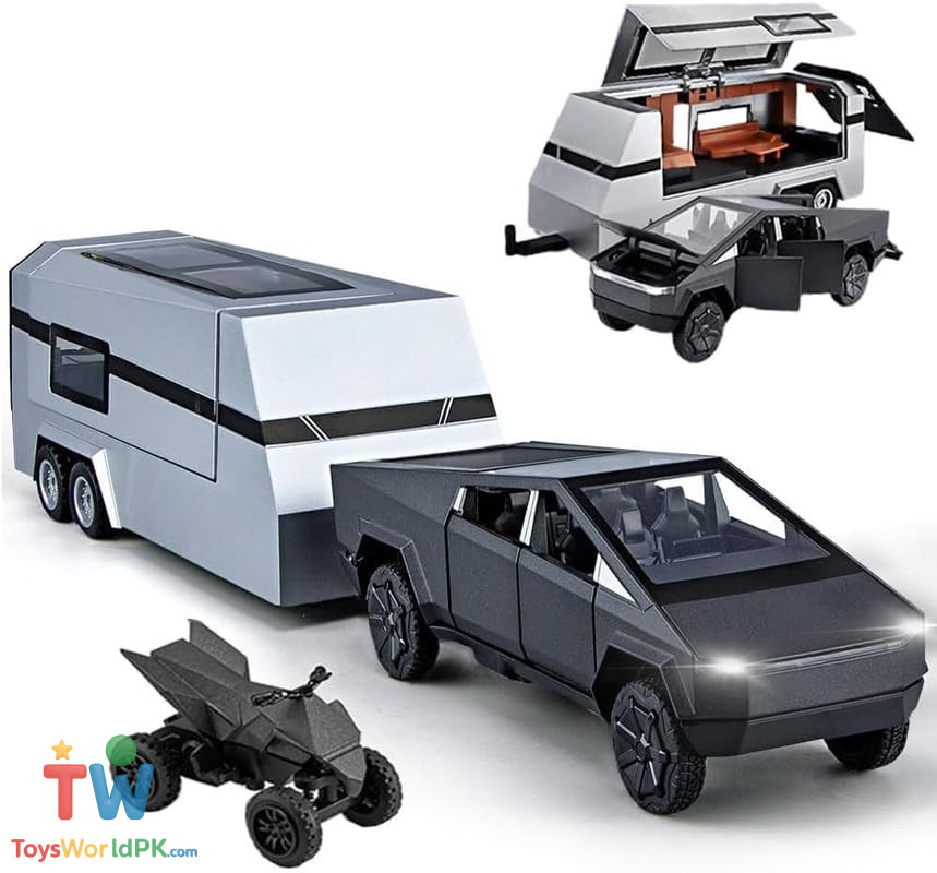 1/32 Pickup Truck Trailer RV Model Kit,Suitable for Tesla Cyber truck, Camping RVs,and Off-Road Vehicles, Metal Alloy Die Cast,with Truck Simulation Sound and Light - Image 9