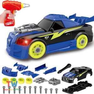 2 in 1 Take Apart Race Modified Car Toy Set with Electric Drill Kids Playing