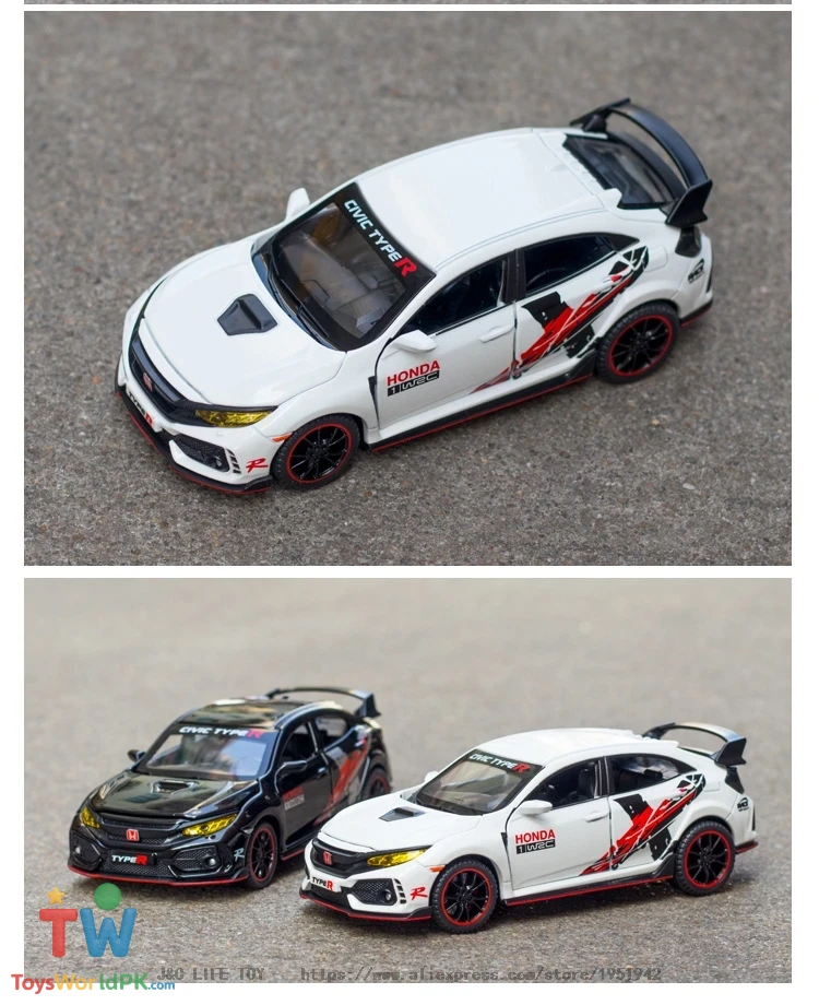 1:32 HONDA CIVIC TYPE R LIMITED EDITION Toy Car Metal Toy Diecasts & Toy Vehicles Car Model High Simulation Car Toys For Boy - Image 4